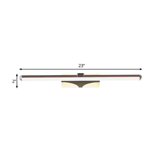 Brown Elongated Vanity Light Fixture Classic Metal LED Bathroom Sconce Lamp in White/Warm Light, 16.5"/23" Wide Clearhalo 'Vanity Lights' 'Wall Lights' Lighting' 218088