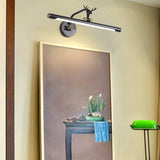 LED Metal Wall Vanity Light Simplicity Black/Antique Brass Linear Bathroom Wall Lighting Ideas with Deer Design, 14"/18"/23" W Clearhalo 'Vanity Lights' 'Wall Lights' Lighting' 2181607