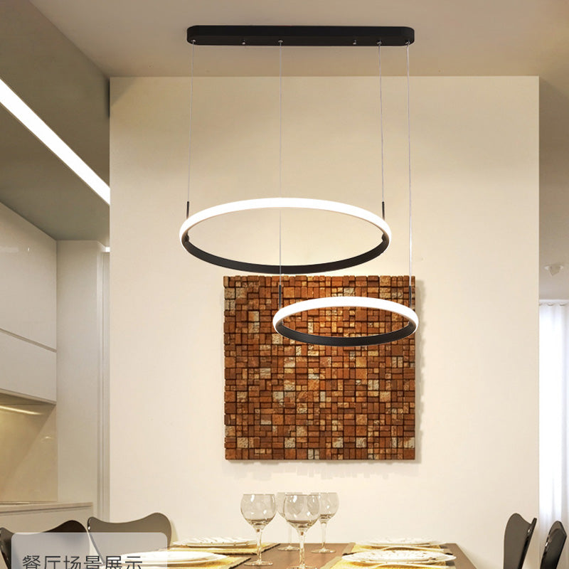 Brown Circle Chandelier Light Minimalist Acrylic 2/3/5 Heads Hanging Ceiling Light in White/Warm/Natural Light Clearhalo 'Ceiling Lights' 'Chandeliers' 'Modern Chandeliers' 'Modern' Lighting' 218165