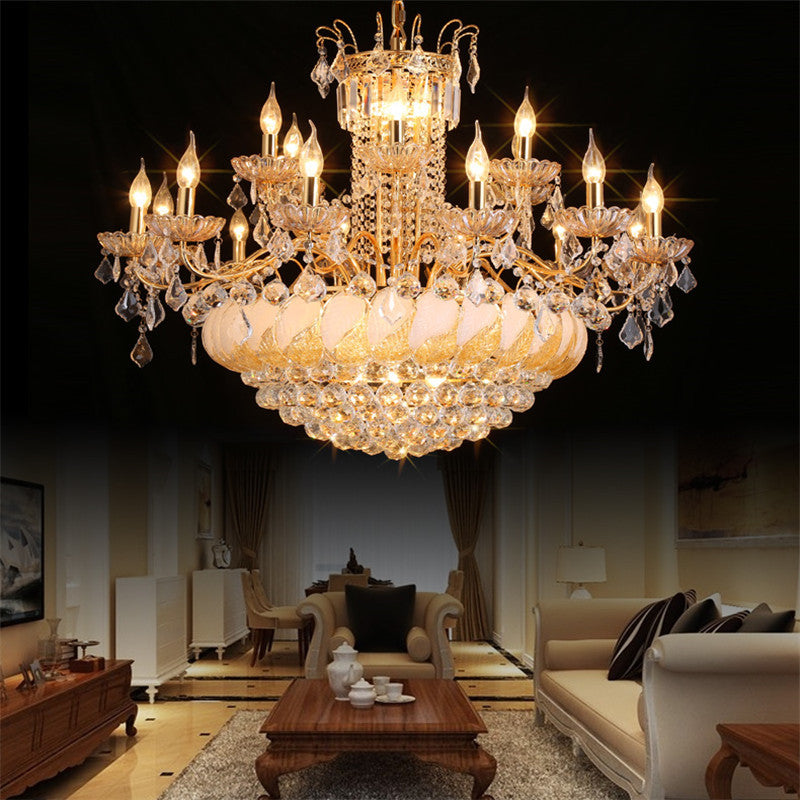 Cascading Living Room Chandelier Lamp Crystal Ball 14/20 Heads Contemporary Ceiling Pendant Light, 23.5"/31.5" W Clearhalo 'Ceiling Lights' 'Chandeliers' Lighting' options 2181656