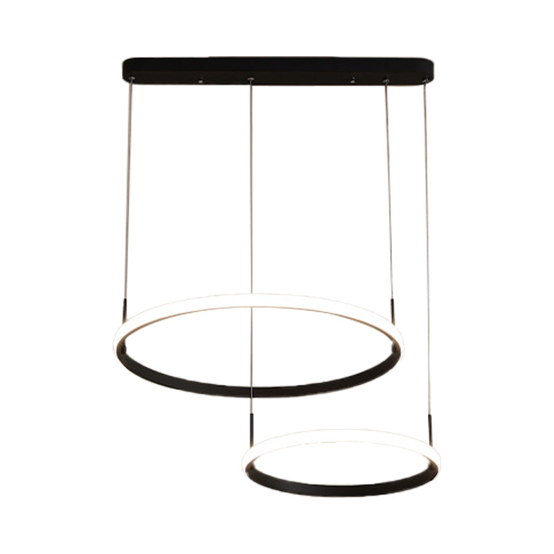 Brown Circle Chandelier Light Minimalist Acrylic 2/3/5 Heads Hanging Ceiling Light in White/Warm/Natural Light Clearhalo 'Ceiling Lights' 'Chandeliers' 'Modern Chandeliers' 'Modern' Lighting' 218166