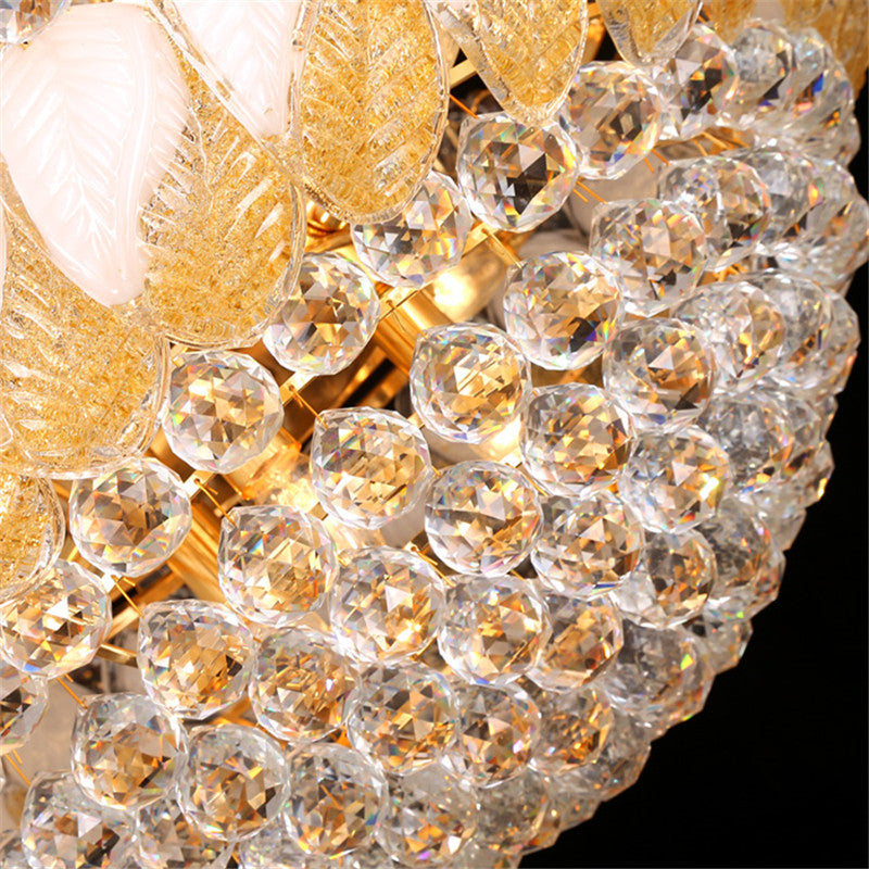 Cascading Living Room Chandelier Lamp Crystal Ball 14/20 Heads Contemporary Ceiling Pendant Light, 23.5"/31.5" W Clearhalo 'Ceiling Lights' 'Chandeliers' Lighting' options 2181664