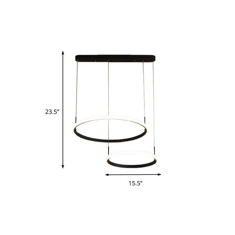 Brown Circle Chandelier Light Minimalist Acrylic 2/3/5 Heads Hanging Ceiling Light in White/Warm/Natural Light Clearhalo 'Ceiling Lights' 'Chandeliers' 'Modern Chandeliers' 'Modern' Lighting' 218167