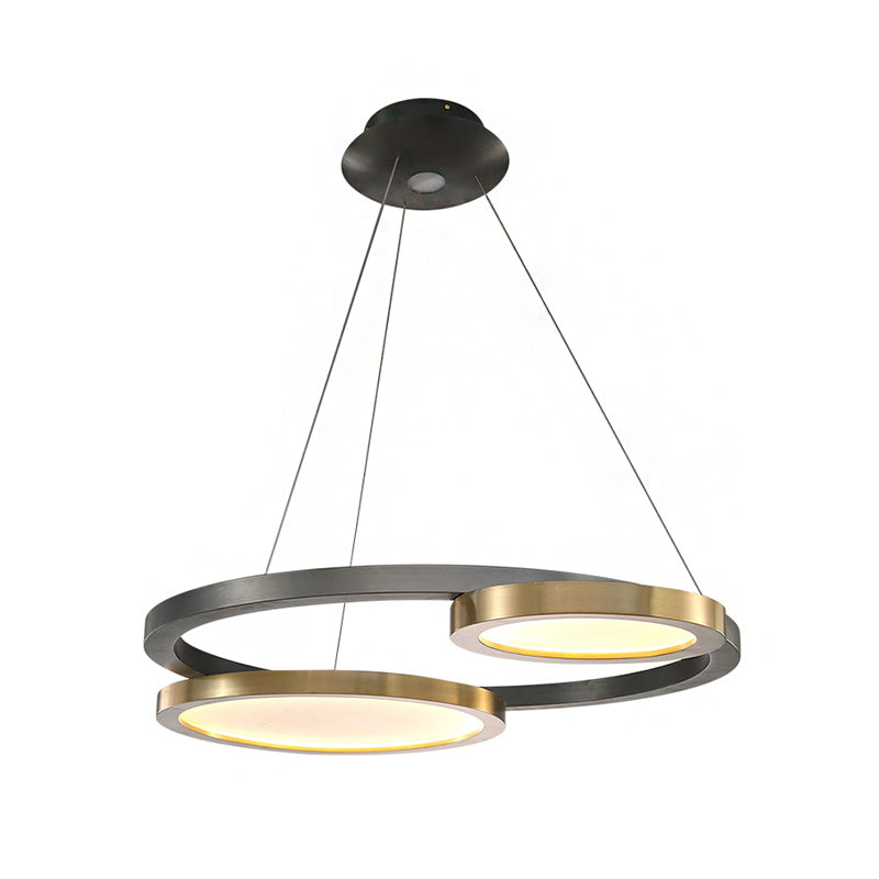 Orbit Metal LED Chandelier Modern Golden Hanging Light Fixture with Adjustable Hanging Cord Clearhalo 'Ceiling Lights' 'Chandeliers' 'Modern Chandeliers' 'Modern' Lighting' 218312