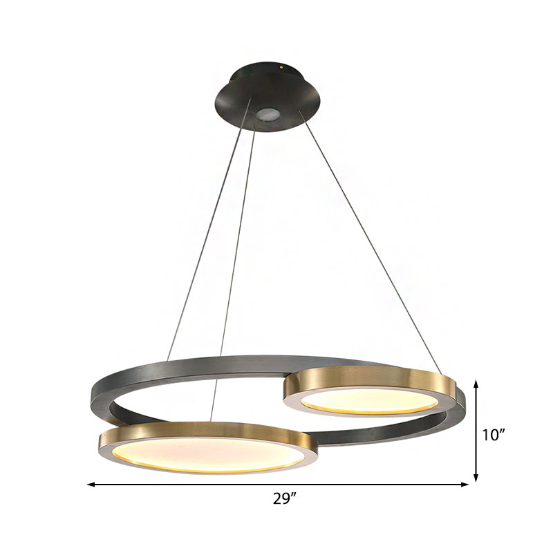 Orbit Metal LED Chandelier Modern Golden Hanging Light Fixture with Adjustable Hanging Cord Clearhalo 'Ceiling Lights' 'Chandeliers' 'Modern Chandeliers' 'Modern' Lighting' 218313