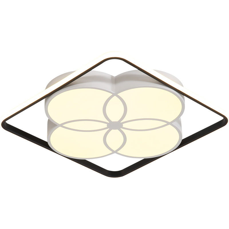 Acrylic Flower-Like Bedroom Flush Mount Ceiling Light Modern White Flushmount Lighting in Warm/White Light Clearhalo 'Ceiling Lights' 'Close To Ceiling Lights' 'Close to ceiling' 'Flush mount' Lighting' 218337