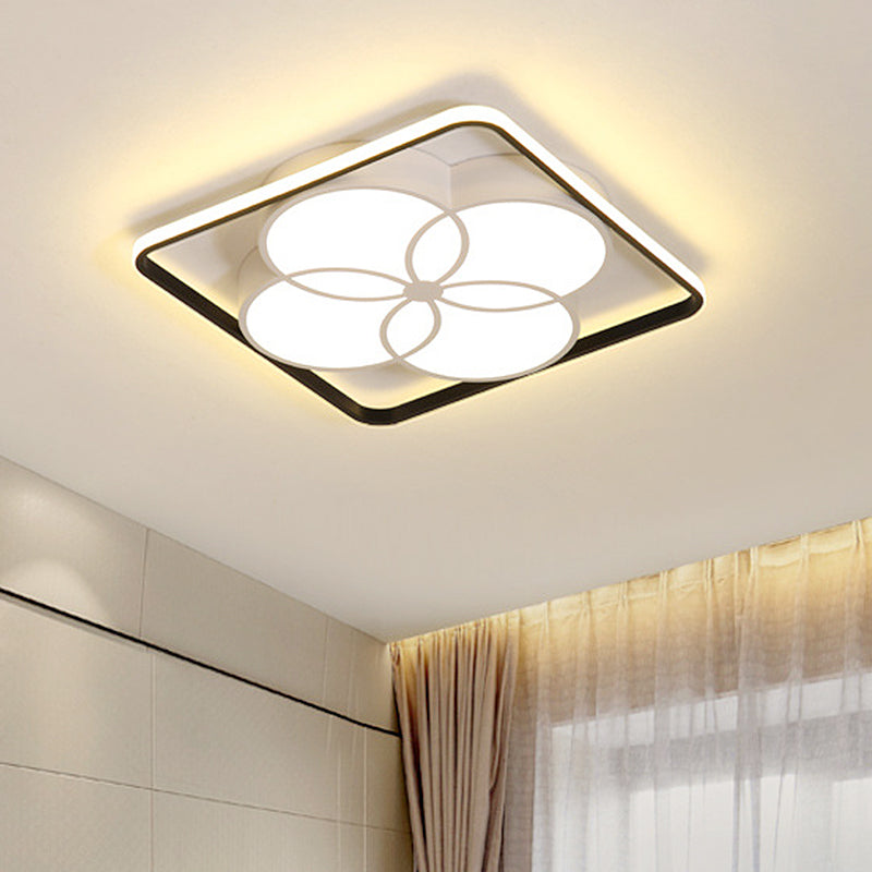 Acrylic Flower-Like Bedroom Flush Mount Ceiling Light Modern White Flushmount Lighting in Warm/White Light Clearhalo 'Ceiling Lights' 'Close To Ceiling Lights' 'Close to ceiling' 'Flush mount' Lighting' 218340