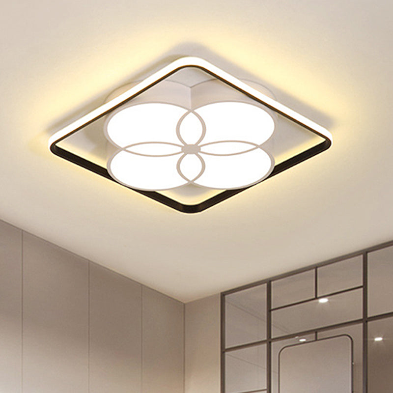 Acrylic Flower-Like Bedroom Flush Mount Ceiling Light Modern White Flushmount Lighting in Warm/White Light Clearhalo 'Ceiling Lights' 'Close To Ceiling Lights' 'Close to ceiling' 'Flush mount' Lighting' 218341