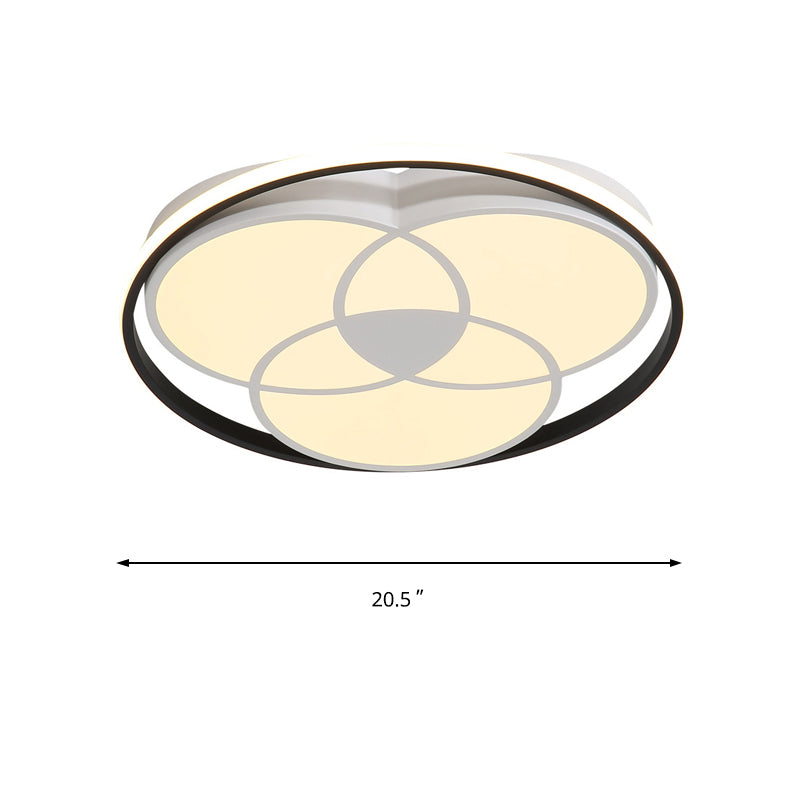 Black and White Round Flush Ceiling Light Simple LED Acrylic Ceiling Mounted Fixture in Warm/White Light Clearhalo 'Ceiling Lights' 'Close To Ceiling Lights' 'Close to ceiling' 'Flush mount' Lighting' 218349