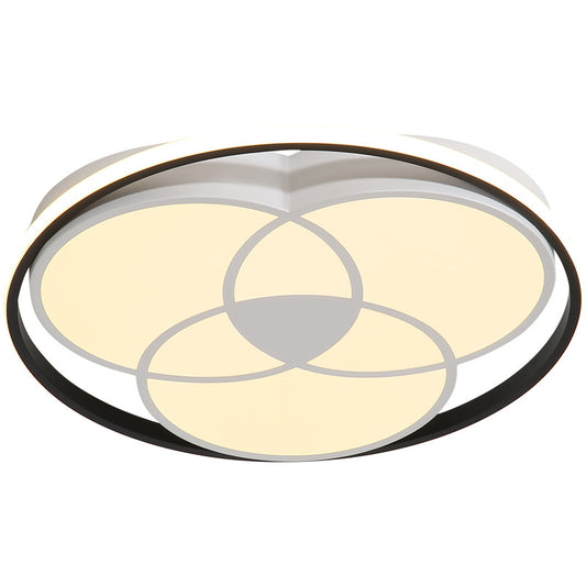 Black and White Round Flush Ceiling Light Simple LED Acrylic Ceiling Mounted Fixture in Warm/White Light Clearhalo 'Ceiling Lights' 'Close To Ceiling Lights' 'Close to ceiling' 'Flush mount' Lighting' 218350