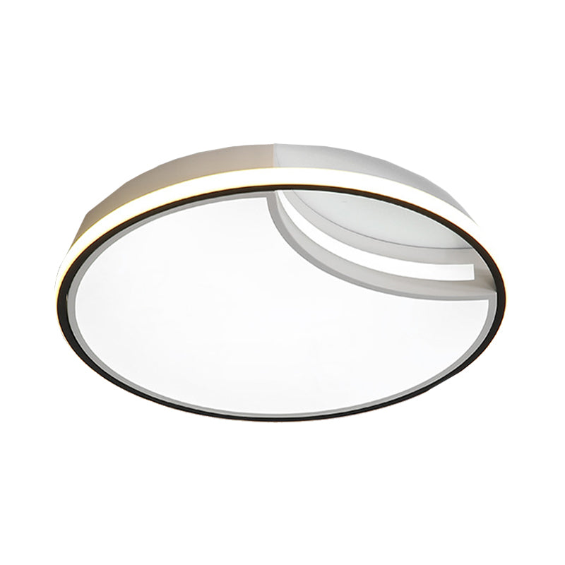 16.5"/20.5" Dia White Segment Bedroom Flush Mount Lamp Simplicity LED Acrylic Flushmount Lighting in Warm Light Clearhalo 'Ceiling Lights' 'Close To Ceiling Lights' 'Close to ceiling' 'Flush mount' Lighting' 218370