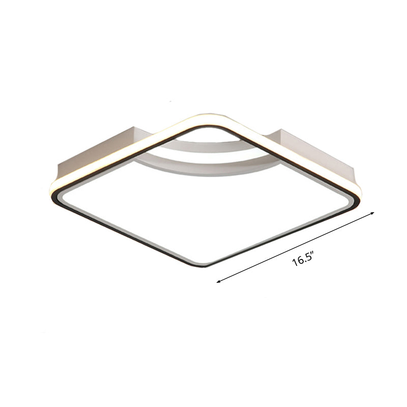 Rhombus Acrylic Flush Ceiling Lamp 16.5"/20.5" Wide Minimalist Bedroom Ceiling Mount Light Fixture in White Light Clearhalo 'Ceiling Lights' 'Close To Ceiling Lights' 'Close to ceiling' 'Flush mount' Lighting' 218378