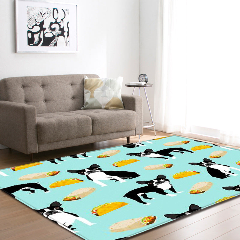 Cool Funky Area Rug Multi-Color Bulldog Print Carpet Machine Washable Stain Resistant Anti-Slip Rug for Home Decoration Clearhalo 'Area Rug' 'Rug' 2183780