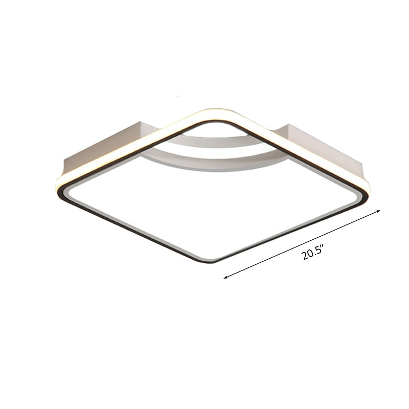 Rhombus Acrylic Flush Ceiling Lamp 16.5"/20.5" Wide Minimalist Bedroom Ceiling Mount Light Fixture in White Light Clearhalo 'Ceiling Lights' 'Close To Ceiling Lights' 'Close to ceiling' 'Flush mount' Lighting' 218379