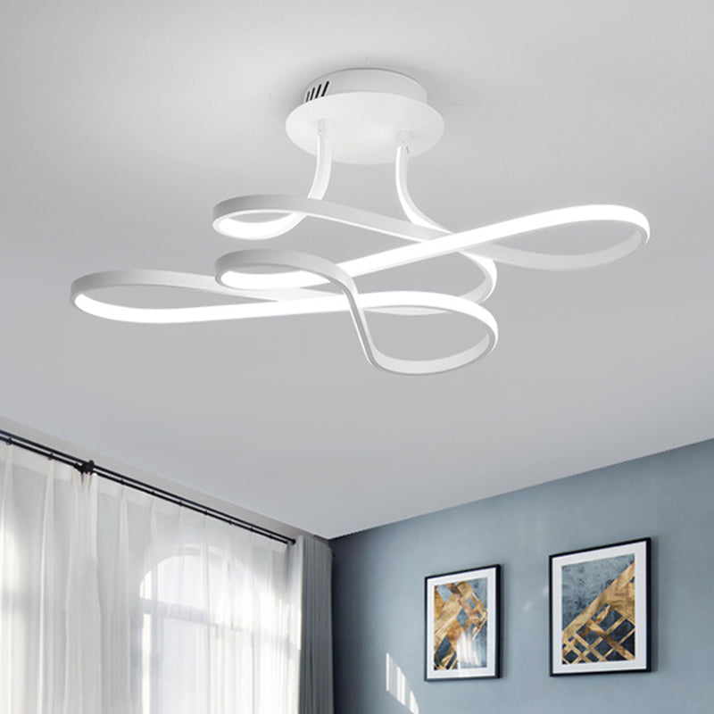 Living Room Chaos Flush Light Modernist LED Black/White/Gold Acrylic Shaded Ceiling Mount Light Fixture, White Light White Clearhalo 'Ceiling Lights' 'Close To Ceiling Lights' 'Close to ceiling' 'Semi-flushmount' Lighting' 218390