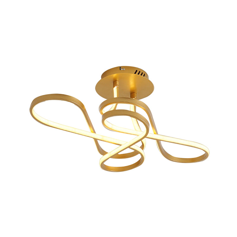 Living Room Chaos Flush Light Modernist LED Black/White/Gold Acrylic Shaded Ceiling Mount Light Fixture, White Light Clearhalo 'Ceiling Lights' 'Close To Ceiling Lights' 'Close to ceiling' 'Semi-flushmount' Lighting' 218395