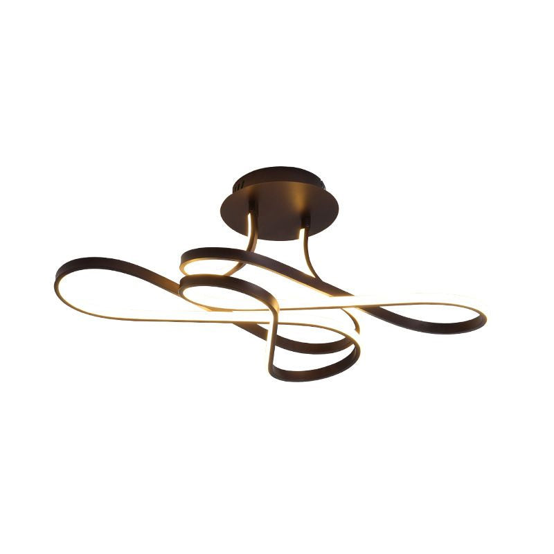 Living Room Chaos Flush Light Modernist LED Black/White/Gold Acrylic Shaded Ceiling Mount Light Fixture, White Light Clearhalo 'Ceiling Lights' 'Close To Ceiling Lights' 'Close to ceiling' 'Semi-flushmount' Lighting' 218398