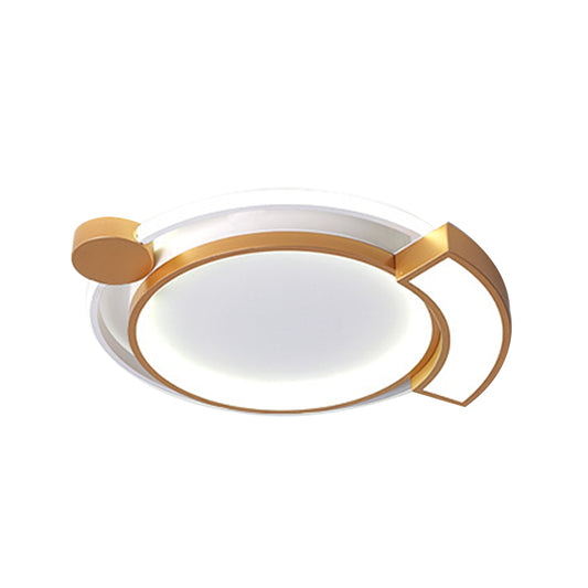 16"/19.5" Dia Orbit Acrylic LED Flush Ceiling Light Modernist Black/Gold Ceiling Flush Mount, White Light Clearhalo 'Ceiling Lights' 'Close To Ceiling Lights' 'Close to ceiling' 'Flush mount' Lighting' 218435