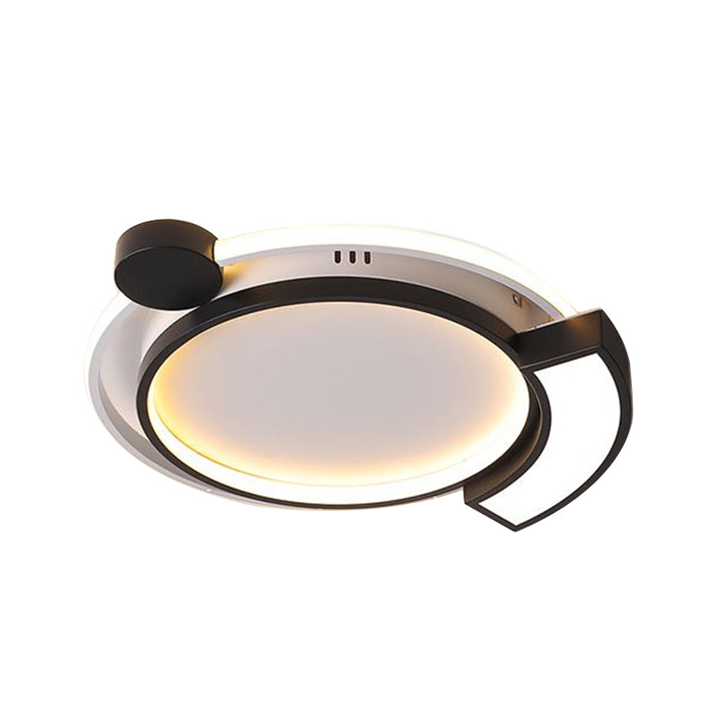 16"/19.5" Dia Orbit Acrylic LED Flush Ceiling Light Modernist Black/Gold Ceiling Flush Mount, White Light Clearhalo 'Ceiling Lights' 'Close To Ceiling Lights' 'Close to ceiling' 'Flush mount' Lighting' 218439