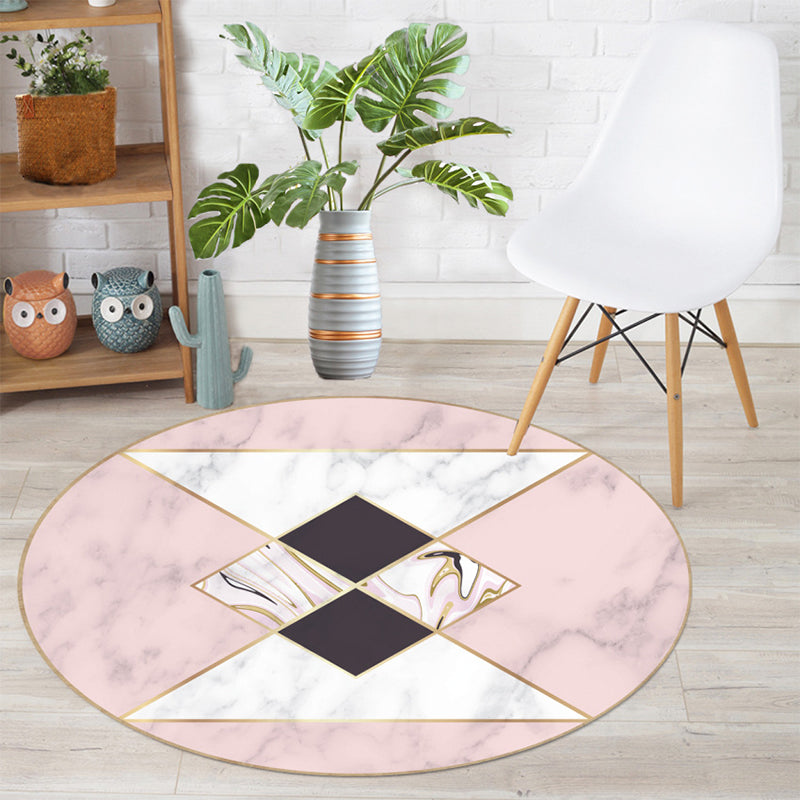 Multicolor Lounge Rug Mid-Century Abstract Pattern Carpet Synthetics Pet Friendly Washable Non-Slip Backing Rug Pink Clearhalo 'Area Rug' 'Modern' 'Rugs' Rug' 2184408