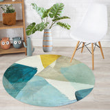 Multicolor Lounge Rug Mid-Century Abstract Pattern Carpet Synthetics Pet Friendly Washable Non-Slip Backing Rug Green Clearhalo 'Area Rug' 'Modern' 'Rugs' Rug' 2184409