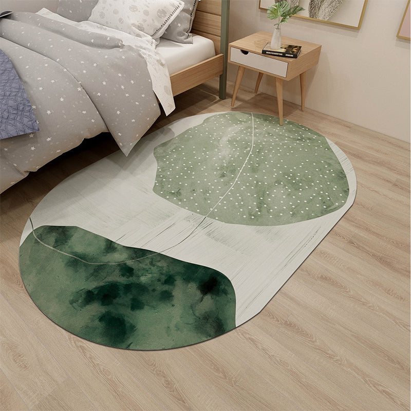 Nordic Bedside Rug Multicolor Abstract Colorblock Rug Polyester Anti-Slip Backing Pet Friendly Washable Indoor Rug Green Clearhalo 'Area Rug' 'Modern' 'Rugs' Rug' 2184442