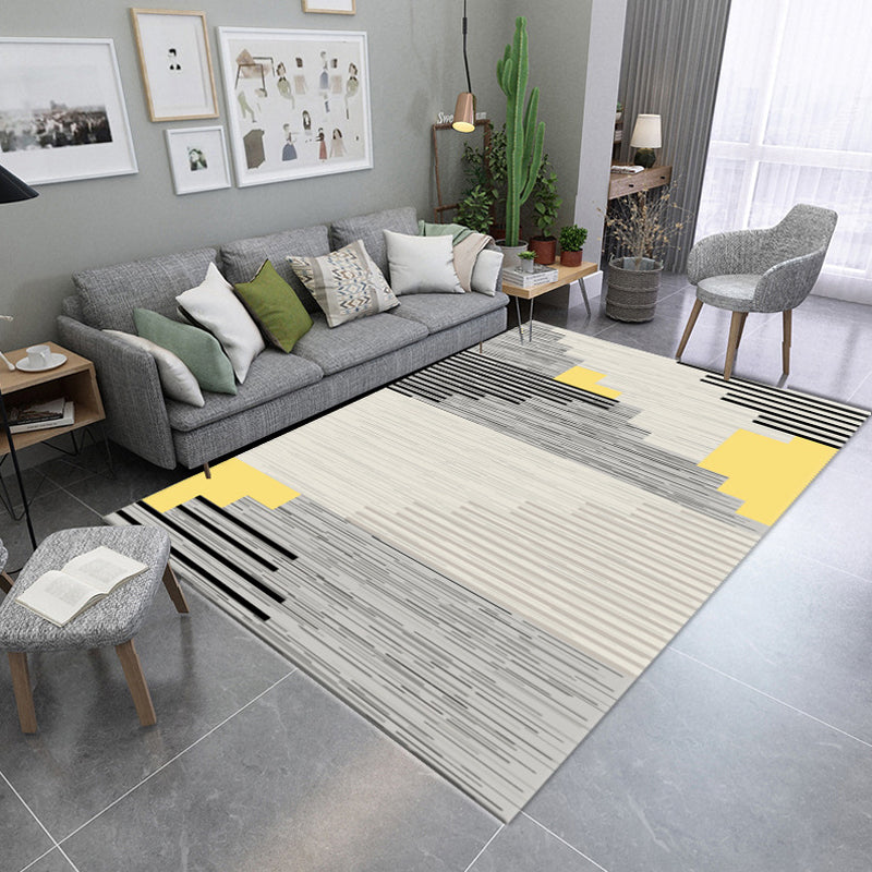 Multi Color Contemporary Rug Synthetics Abstract Geometry Carpet Non-Slip Stain Resistant Washable Rug for Sitting Room Yellow Clearhalo 'Area Rug' 'Modern' 'Rugs' Rug' 2184471