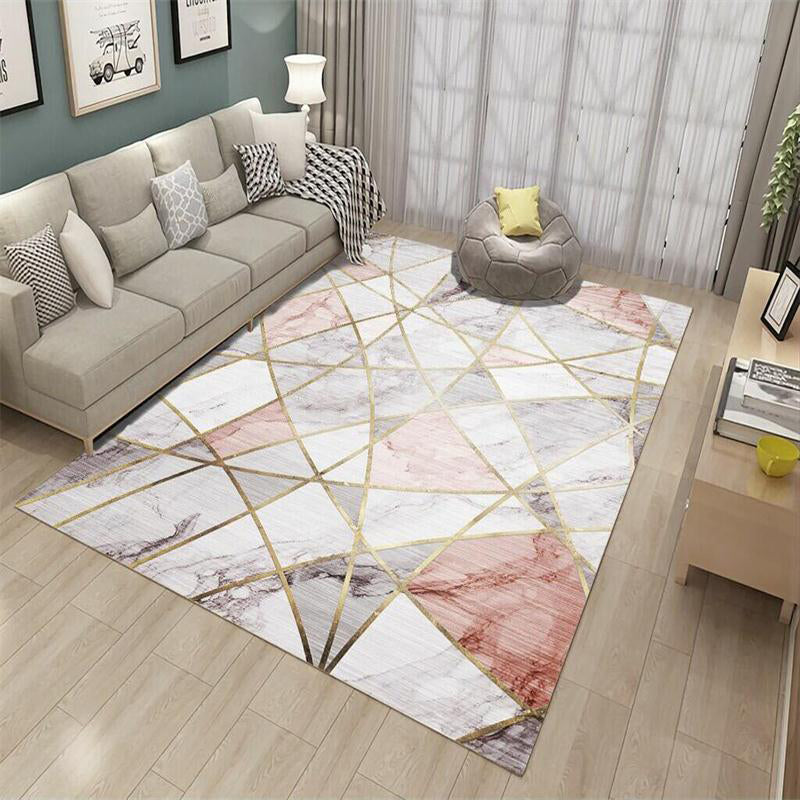 Multi Color Contemporary Rug Synthetics Abstract Geometry Carpet Non-Slip Stain Resistant Washable Rug for Sitting Room Pink Clearhalo 'Area Rug' 'Modern' 'Rugs' Rug' 2184472