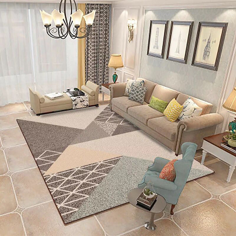 Multi Color Contemporary Rug Synthetics Abstract Geometry Carpet Non-Slip Stain Resistant Washable Rug for Sitting Room Brown Clearhalo 'Area Rug' 'Modern' 'Rugs' Rug' 2184473