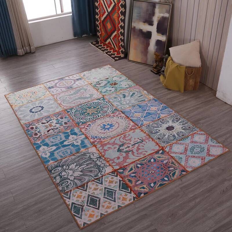 Multi Color Contemporary Rug Synthetics Abstract Geometry Carpet Non-Slip Stain Resistant Washable Rug for Sitting Room Clearhalo 'Area Rug' 'Modern' 'Rugs' Rug' 2184475