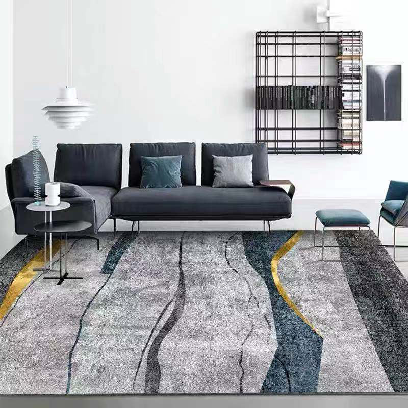 Multi Color Contemporary Rug Synthetics Abstract Geometry Carpet Non-Slip Stain Resistant Washable Rug for Sitting Room Dark Gray Clearhalo 'Area Rug' 'Modern' 'Rugs' Rug' 2184480