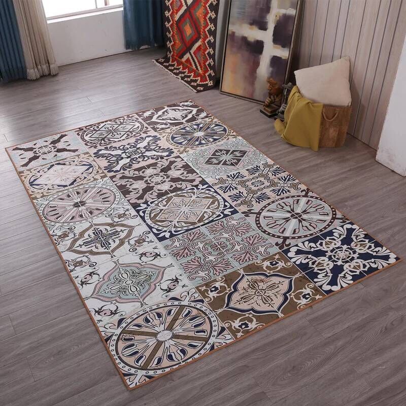 Multi Color Contemporary Rug Synthetics Abstract Geometry Carpet Non-Slip Stain Resistant Washable Rug for Sitting Room Clearhalo 'Area Rug' 'Modern' 'Rugs' Rug' 2184481