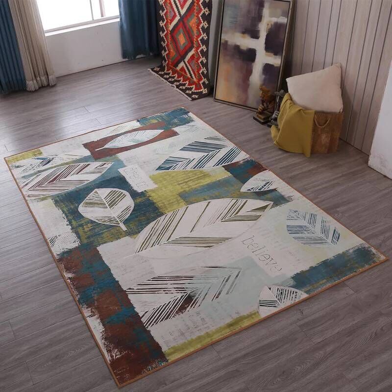 Multi Color Contemporary Rug Synthetics Abstract Geometry Carpet Non-Slip Stain Resistant Washable Rug for Sitting Room Clearhalo 'Area Rug' 'Modern' 'Rugs' Rug' 2184484