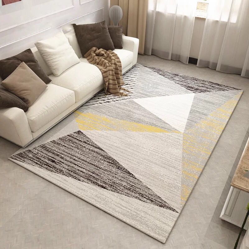 Multi Color Contemporary Rug Synthetics Abstract Geometry Carpet Non-Slip Stain Resistant Washable Rug for Sitting Room Khaki Clearhalo 'Area Rug' 'Modern' 'Rugs' Rug' 2184488