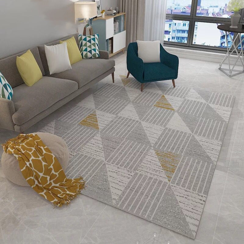 Multi Color Contemporary Rug Synthetics Abstract Geometry Carpet Non-Slip Stain Resistant Washable Rug for Sitting Room Grey Clearhalo 'Area Rug' 'Modern' 'Rugs' Rug' 2184491