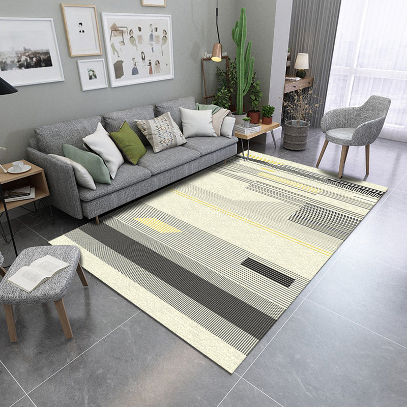 Multi Color Contemporary Rug Synthetics Abstract Geometry Carpet Non-Slip Stain Resistant Washable Rug for Sitting Room Beige Clearhalo 'Area Rug' 'Modern' 'Rugs' Rug' 2184493