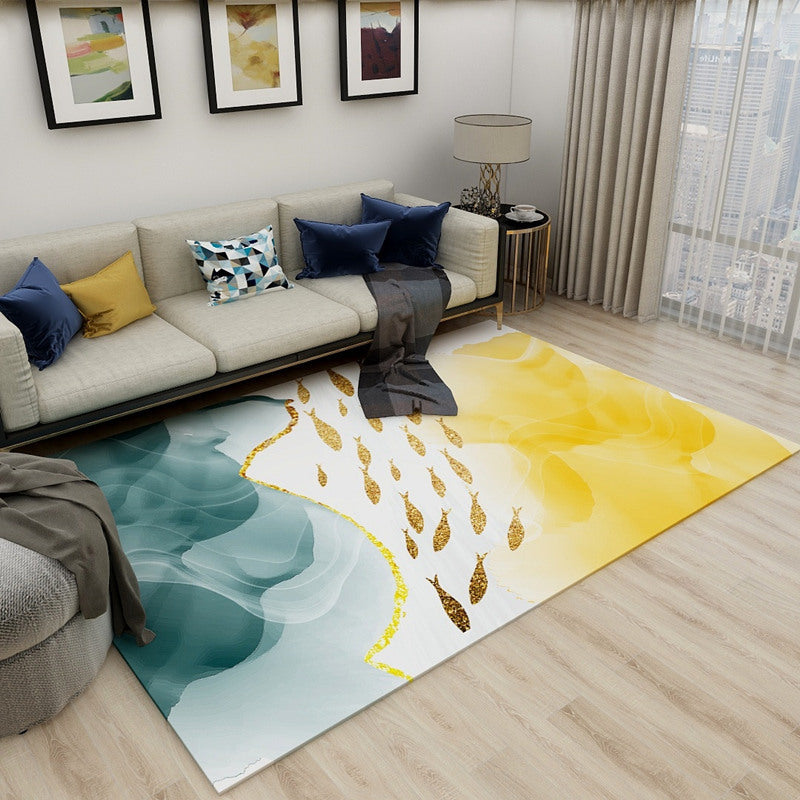 Minimalist Living Room Rug Multicolor Abstract Color Block Carpet Polyester Washable Pet Friendly Anti-Slip Backing Rug Clearhalo 'Area Rug' 'Modern' 'Rugs' Rug' 2184543