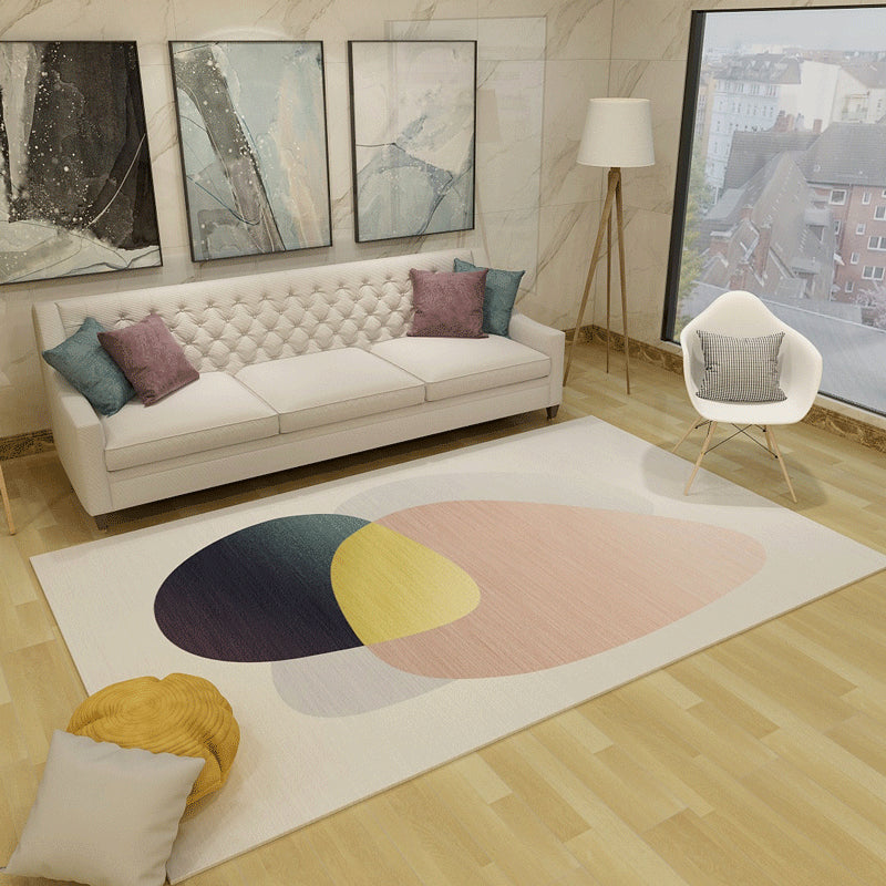 Minimalist Living Room Rug Multicolor Abstract Color Block Carpet Polyester Washable Pet Friendly Anti-Slip Backing Rug Clearhalo 'Area Rug' 'Modern' 'Rugs' Rug' 2184556