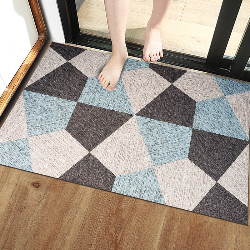 Unique Scandinavian Indoor Rug Multi Colored Geometry Carpet Non-Slip Pet Friendly Washable Rug for Door Gray-Blue Clearhalo 'Area Rug' 'Modern' 'Rugs' Rug' 2184594