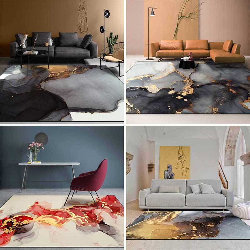 Multi-Color Contemporary Rug Polyester Watercolor Abstract Rug Anti-Slip Machine Washable Pet Friendly Rug for Bedroom Clearhalo 'Area Rug' 'Modern' 'Rugs' Rug' 2184632