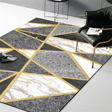 Postmodern Geometric Marble Print Rug Black and White Synthetics Carpet Pet Friendly Non-Slip Stain Resistant Indoor Rug for Home Clearhalo 'Area Rug' 'Modern' 'Rugs' Rug' 2184642