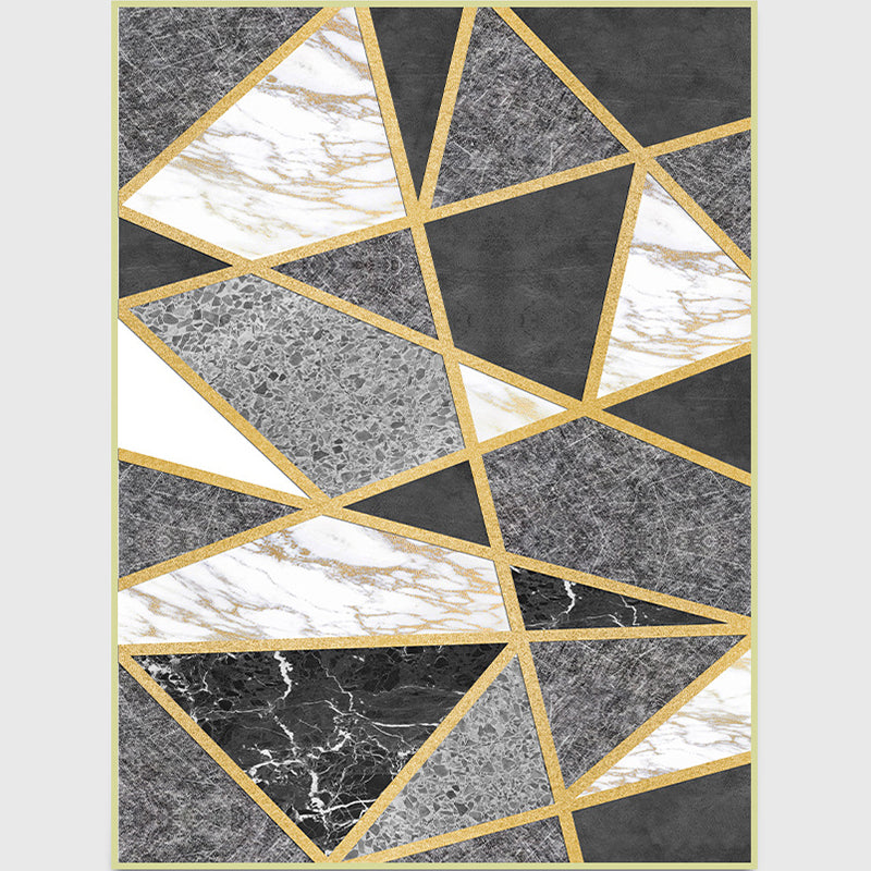 Postmodern Geometric Marble Print Rug Black and White Synthetics Carpet Pet Friendly Non-Slip Stain Resistant Indoor Rug for Home Black-White Clearhalo 'Area Rug' 'Modern' 'Rugs' Rug' 2184643