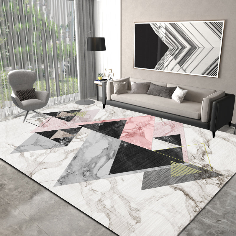 Glam Multi Colored Geometrical Rug Polypropylene Postmodern Rug Pet Friendly Non-Slip Backing Stain Resistant Area Carpet for Room White-Brown Clearhalo 'Area Rug' 'Modern' 'Rugs' Rug' 2184646