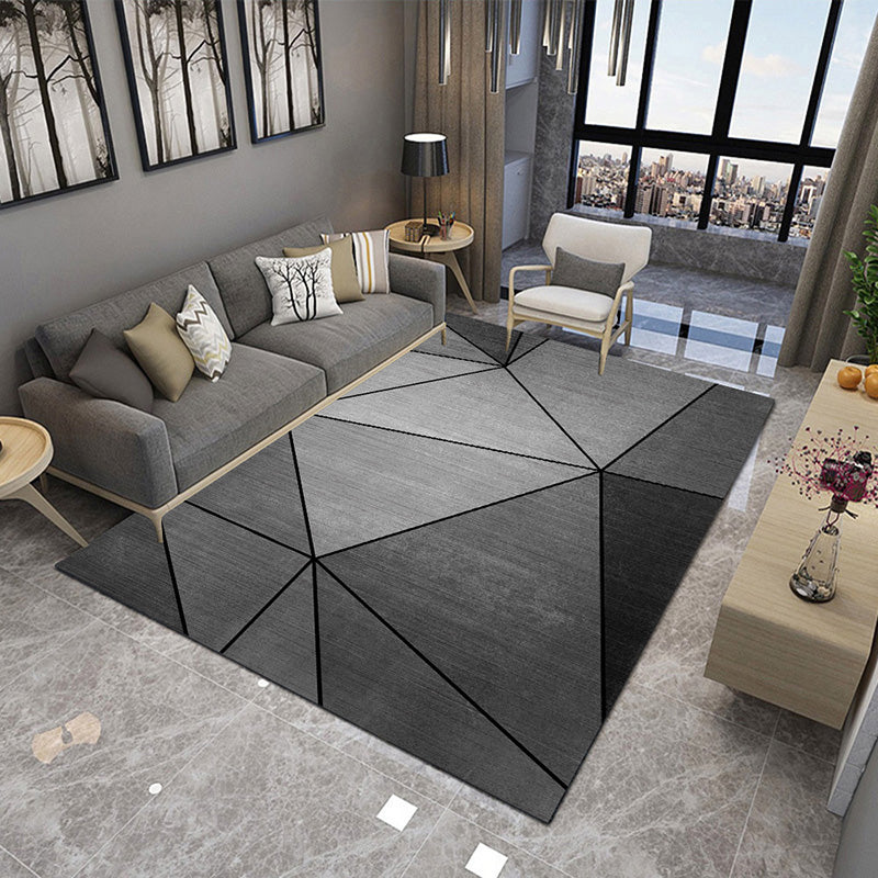 Glam Multi Colored Geometrical Rug Polypropylene Postmodern Rug Pet Friendly Non-Slip Backing Stain Resistant Area Carpet for Room Dark Gray Clearhalo 'Area Rug' 'Modern' 'Rugs' Rug' 2184652