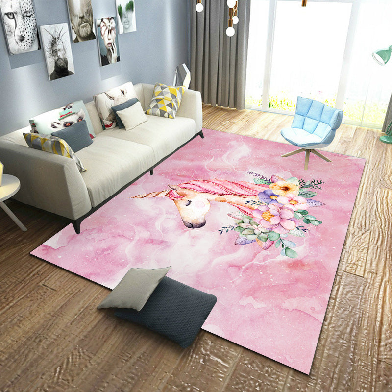 Glam Multi Colored Geometrical Rug Polypropylene Postmodern Rug Pet Friendly Non-Slip Backing Stain Resistant Area Carpet for Room Pink Clearhalo 'Area Rug' 'Modern' 'Rugs' Rug' 2184654