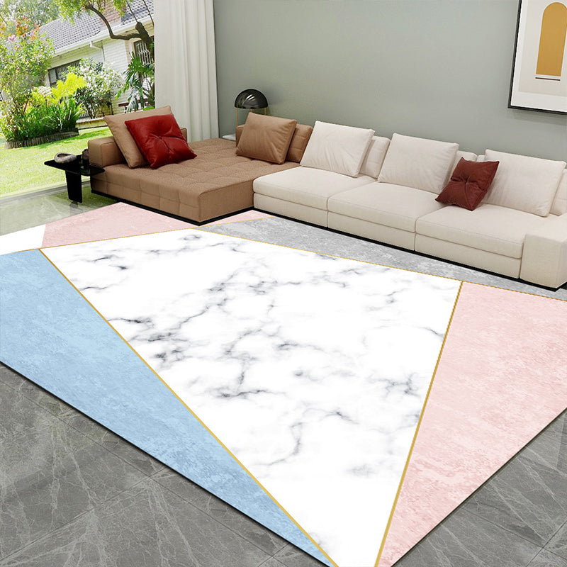 Glam Multi Colored Geometrical Rug Polypropylene Postmodern Rug Pet Friendly Non-Slip Backing Stain Resistant Area Carpet for Room White Clearhalo 'Area Rug' 'Modern' 'Rugs' Rug' 2184655