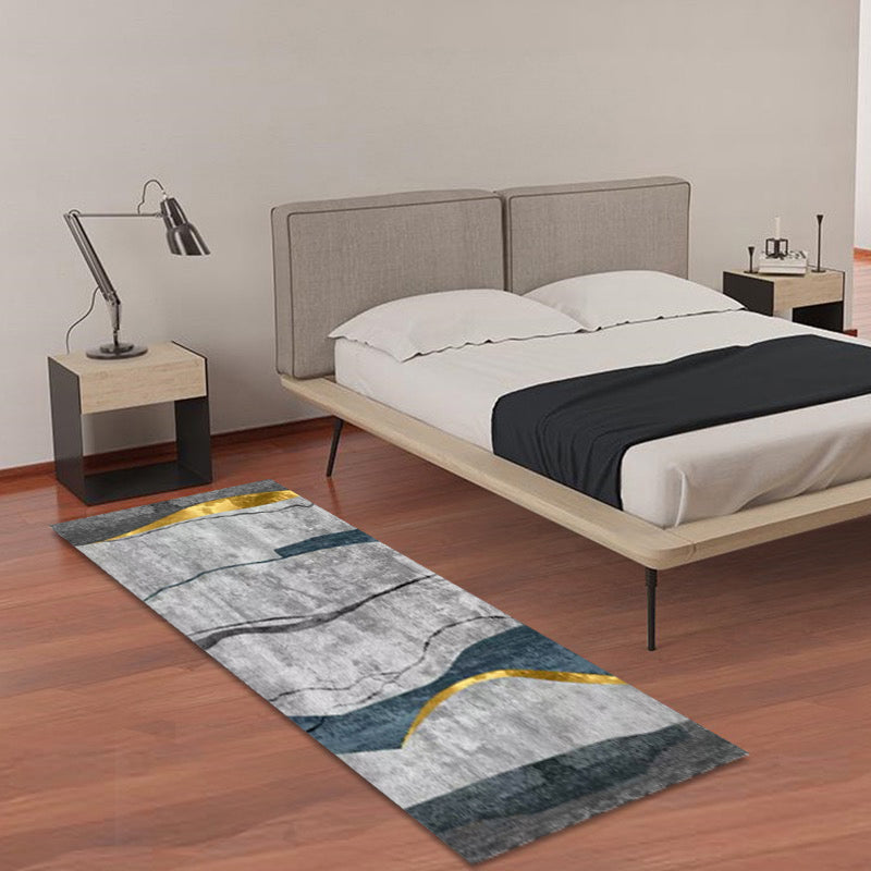 Multi-Color Modern Runner Rug Polypropylene Expressionism Stripes Print Rug Anti-Slip Machine Wash Stain Resistant Rug for Bedroom Clearhalo 'Area Rug' 'Modern' 'Rugs' Rug' 2184724