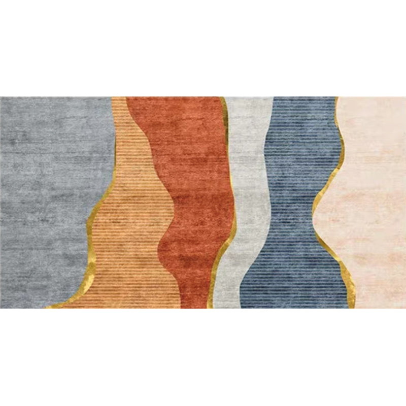 Multi-Color Modern Runner Rug Polypropylene Expressionism Stripes Print Rug Anti-Slip Machine Wash Stain Resistant Rug for Bedroom Yellow-Red Clearhalo 'Area Rug' 'Modern' 'Rugs' Rug' 2184732