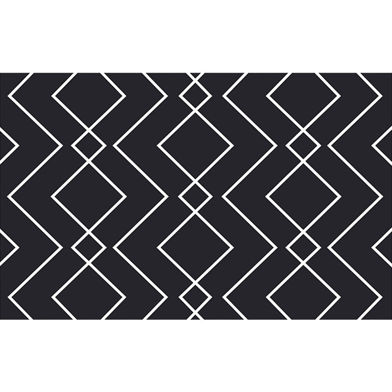 Postmodern Lounge Area Rug Multi-Colored Geometric Carpet Polyester Washable Stain Resistant Anti-Slip Rug Black Clearhalo 'Area Rug' 'Modern' 'Rugs' Rug' 2184738