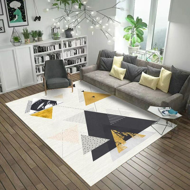 Contemporary Geometric Print Rug Multicolor Synthetics Area Carpet Machine Washable Anti-Slip Stain Resistant Rug for Family Room Beige Clearhalo 'Area Rug' 'Modern' 'Rugs' Rug' 2184756